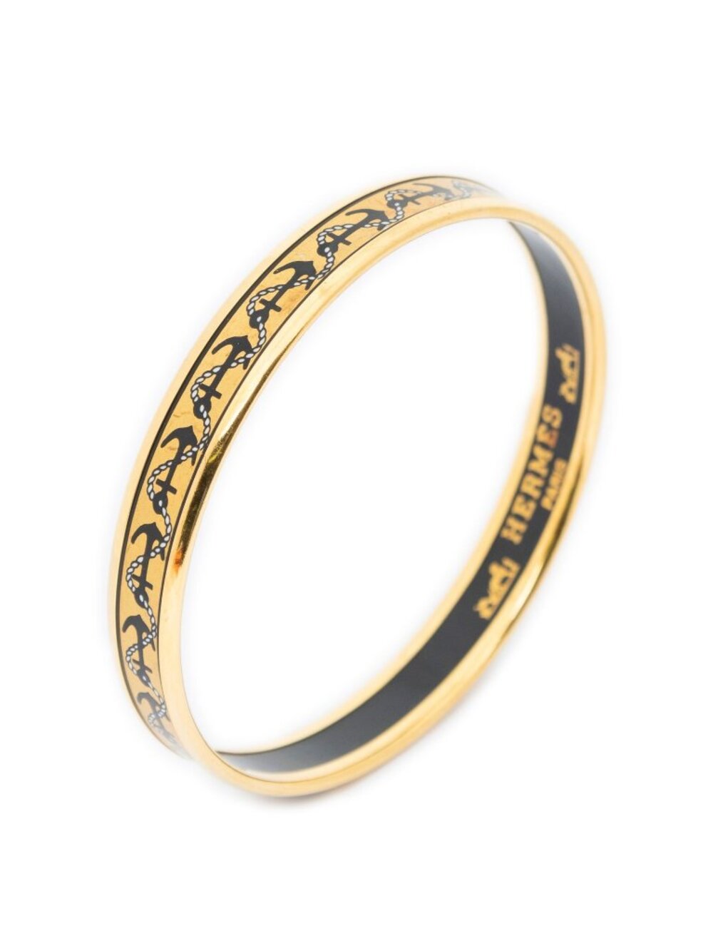 Hermes Enamel Bangle Anchor Motifa Bracelet